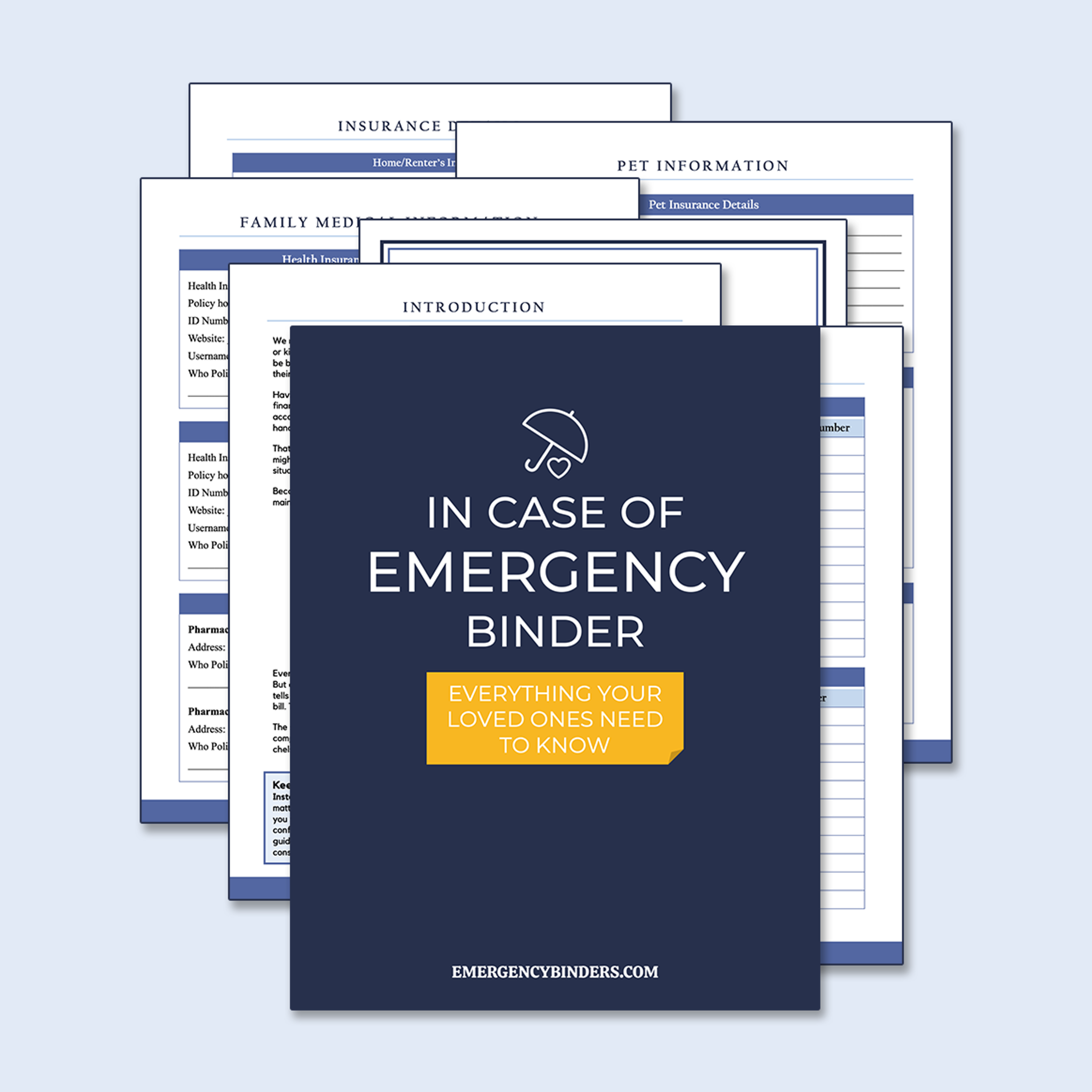 Family Emergency Binder Emergency Binders