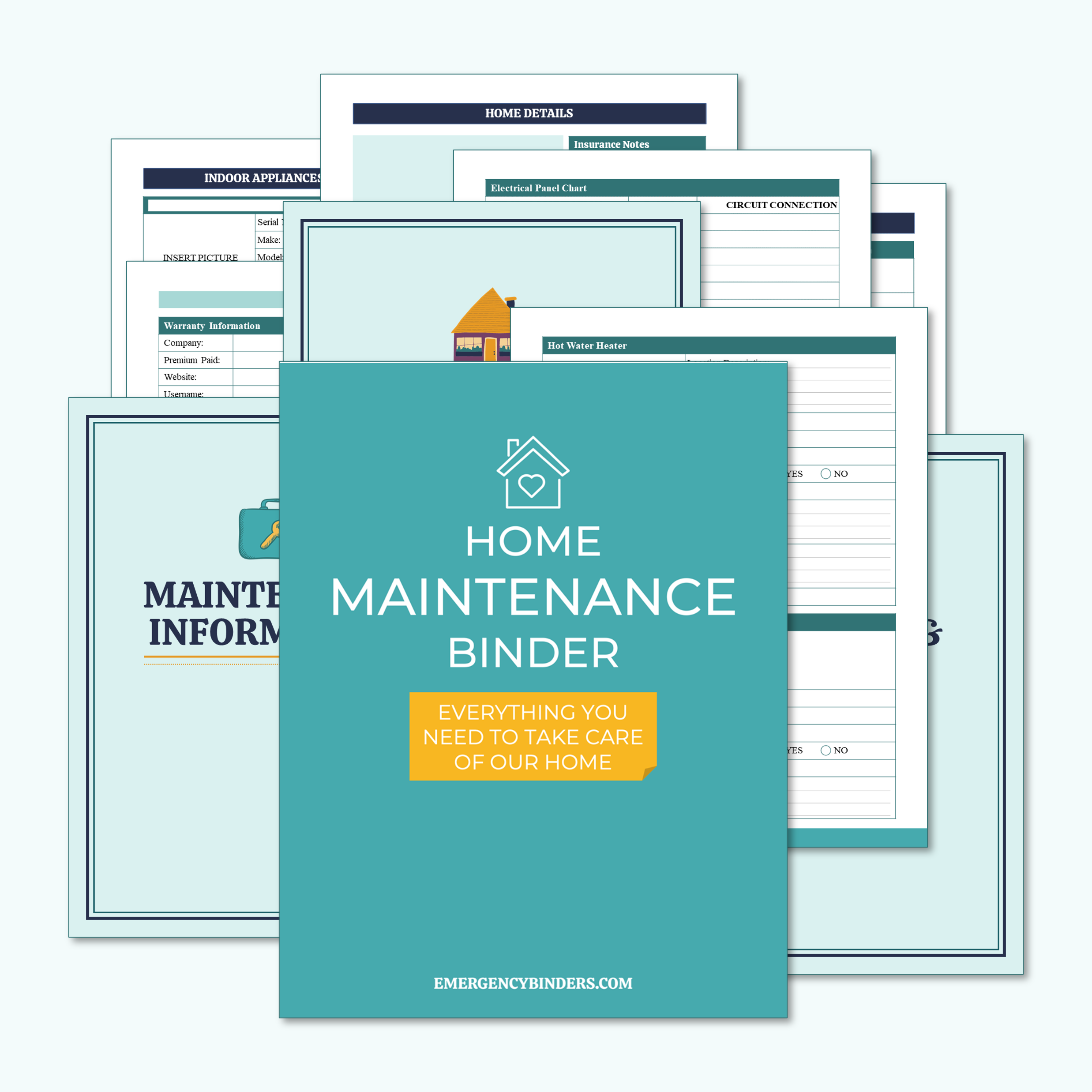 Home Maintenance Binder Emergency Binders